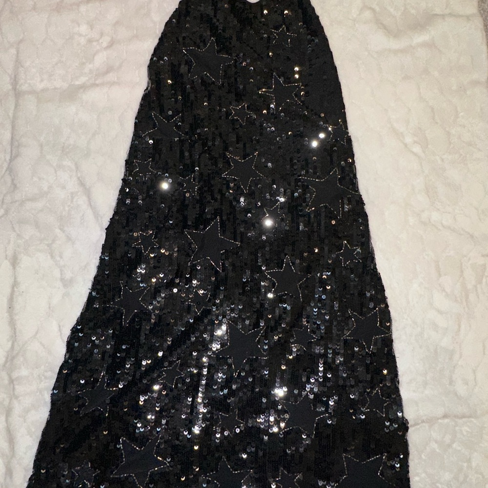 hours Women’s Black Sequin Star Embellished Halter Mini Party Concert Dress XL - Picture 2 of 11